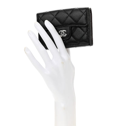 Chanel Caviar Quilted Compact Flap Wallet Black 2 of 9