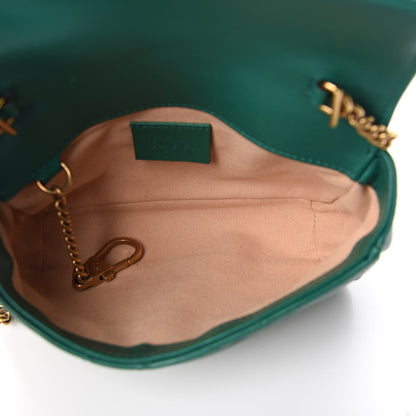 Gucci Calfskin Matelasse Super Mini GG Marmont Shoulder Bag Emerald Green 5 of 11