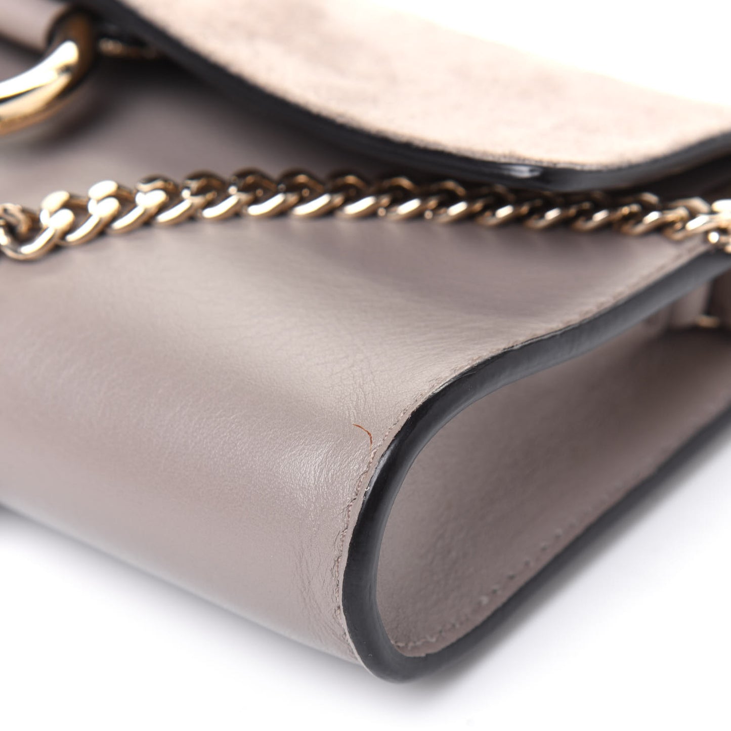Suede Calfskin Mini Faye Shoulder Bag Motty Grey