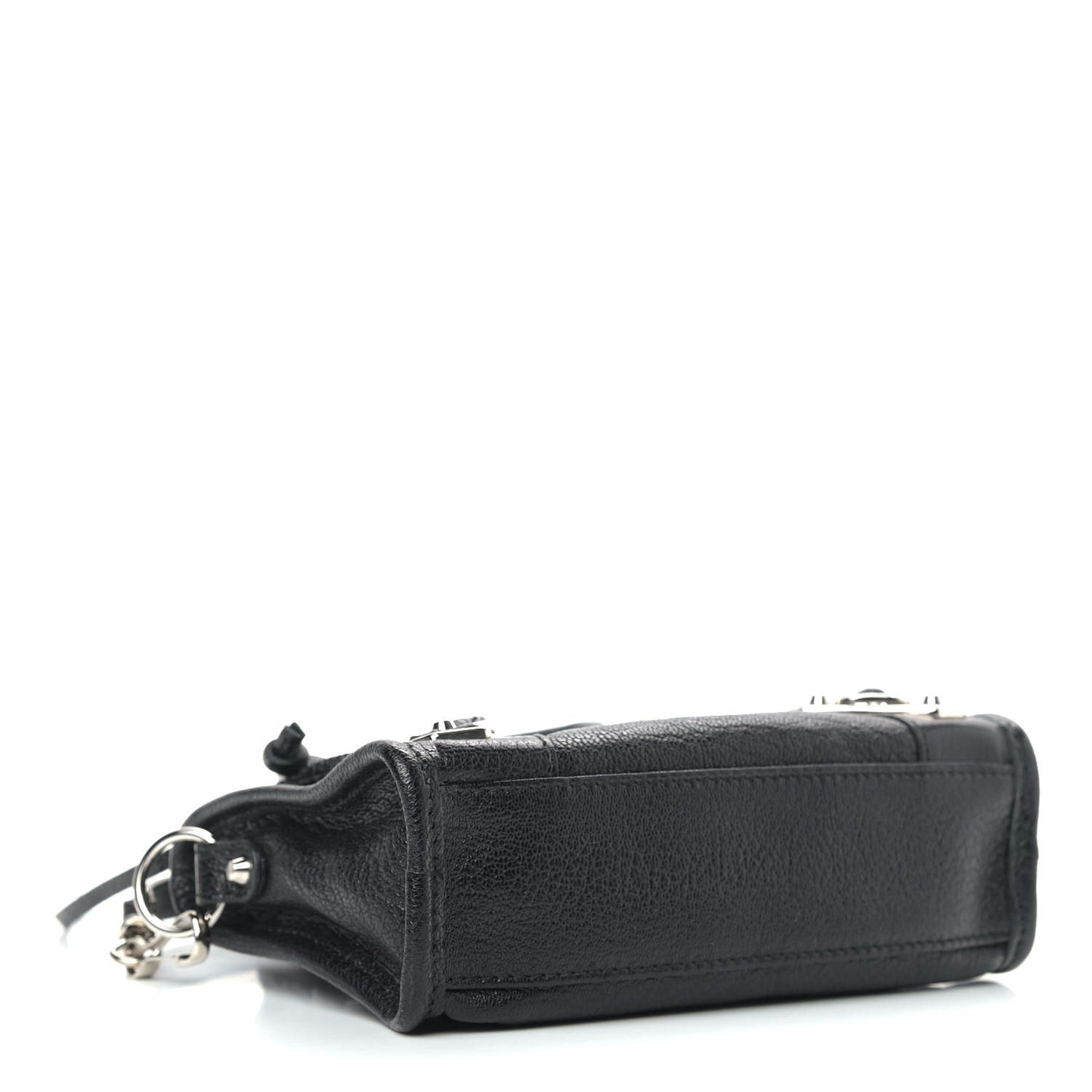 Chevre Silver Metallic Edge Hardware Nano City Black