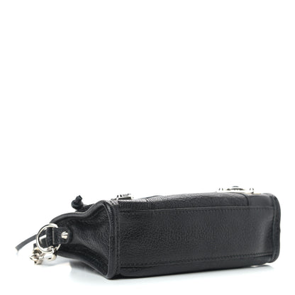 Balenciaga Chevre Silver Metallic Edge Hardware Nano City Black 4 of 9