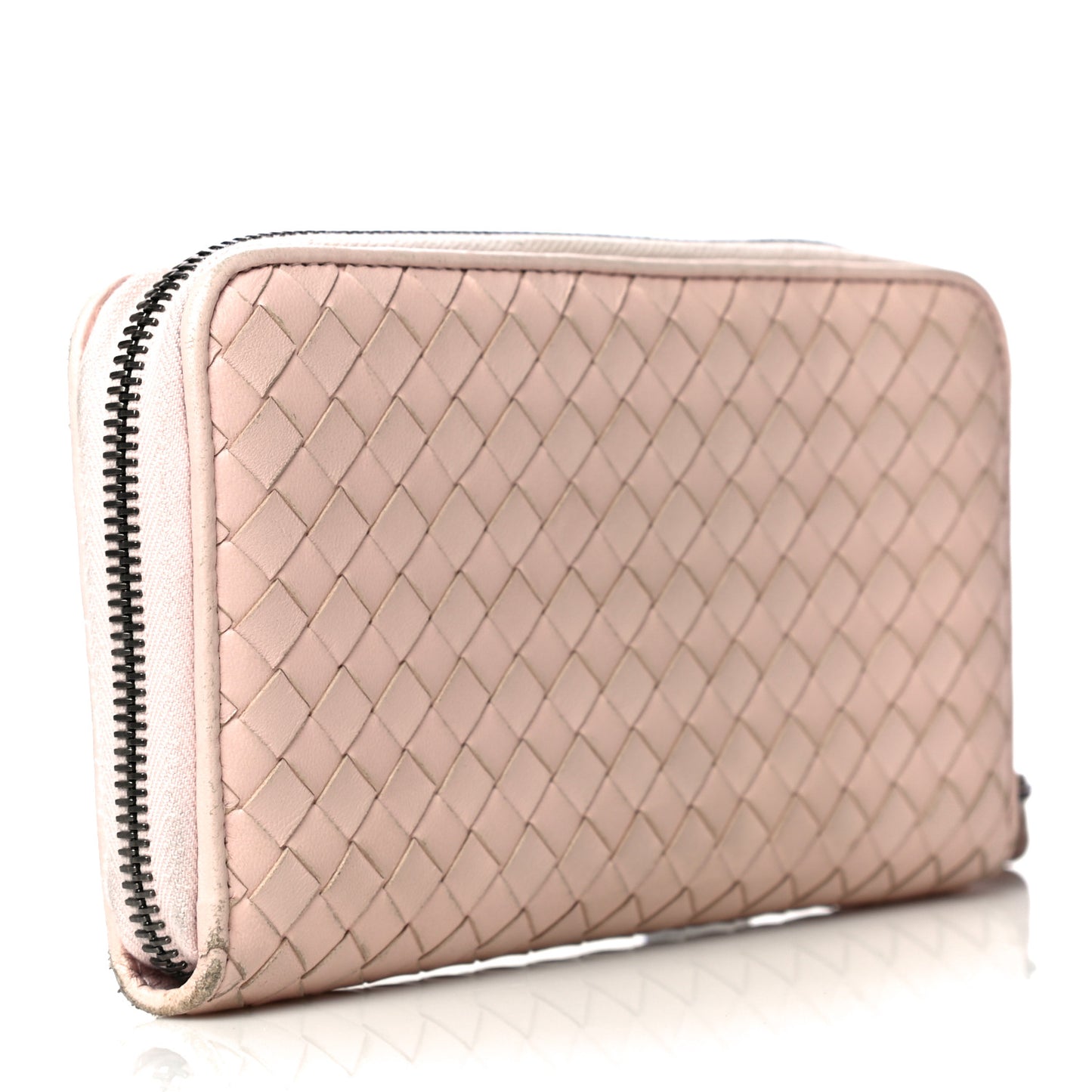 Nappa Intrecciato Zip Around Wallet Petale