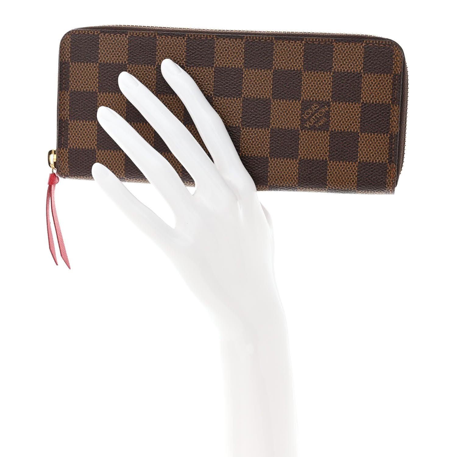 Louis Vuitton Damier Ebene Clemence Wallet Cherry 2 of 7