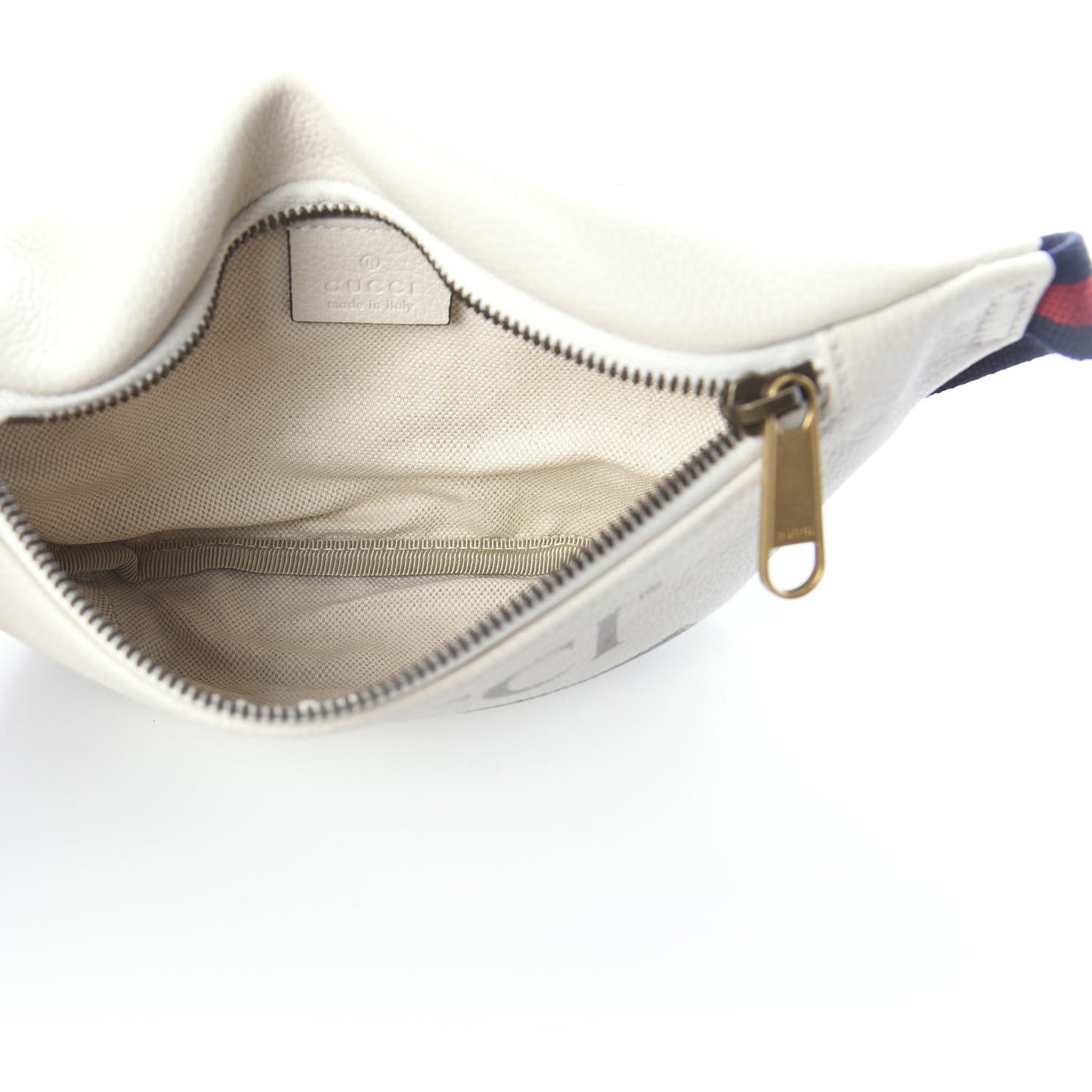 Grained Calfskin Small Logo Belt Bag White