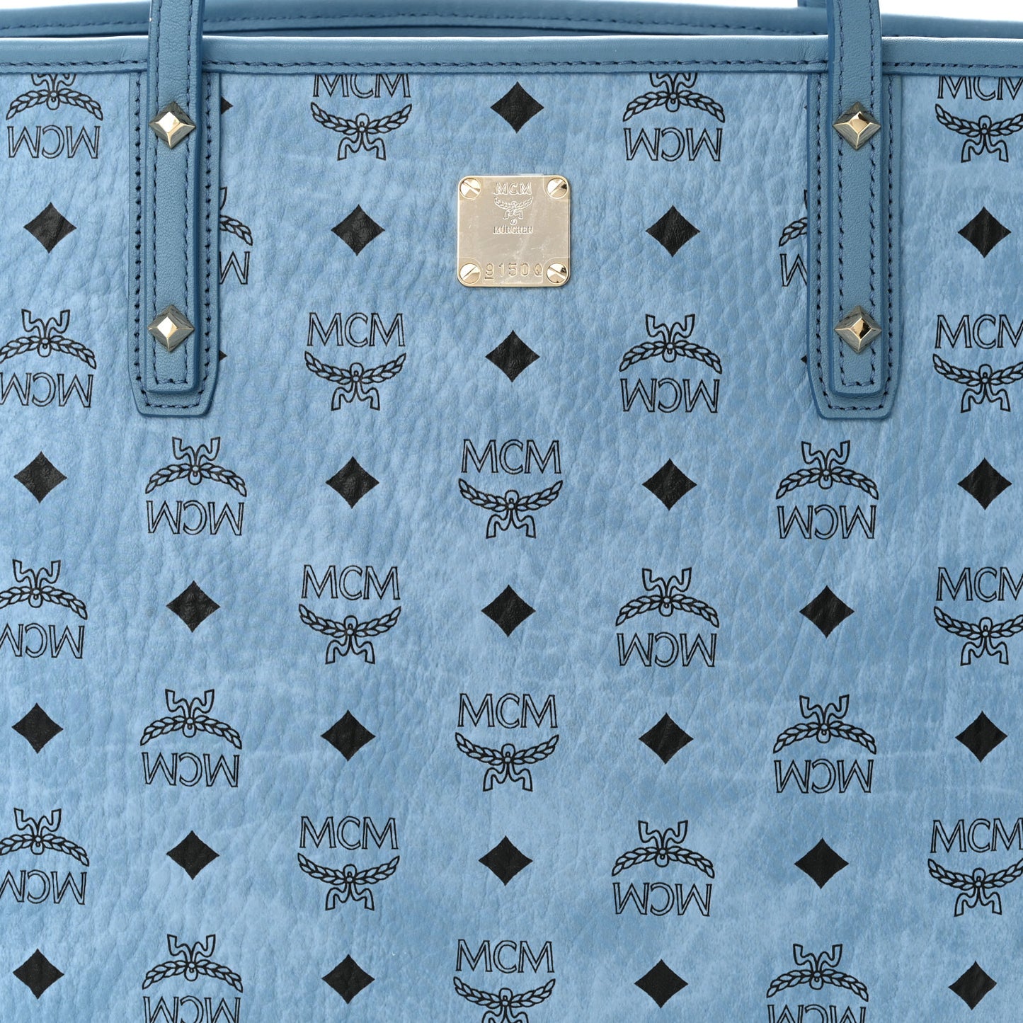 Visetos Medium Anya Zip Top Shopper Tote Blue