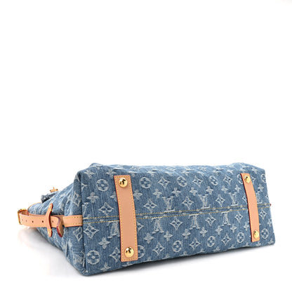Louis Vuitton Monogram Denim CarryAll MM Blue 5 of 10