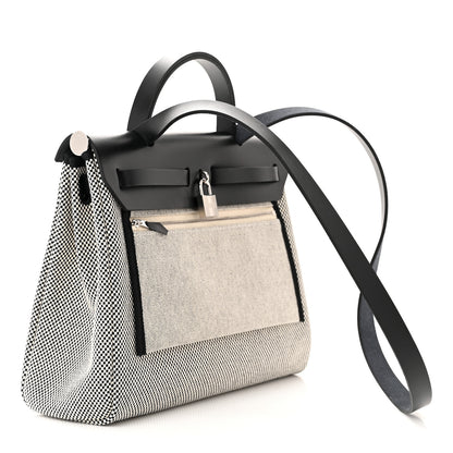 Hermes Vache Hunter Criss Viking Herbag Zip Retourne 31 PM Ecru Black 4 of 13