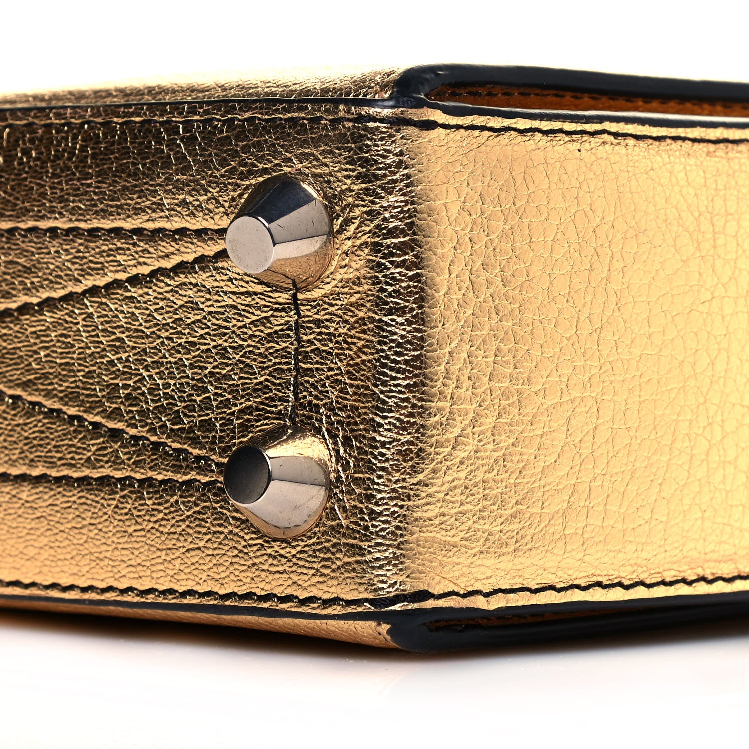 Alexander McQueen Metallic Fine Grain Goatskin Box Shoulder Bag 19 Gold 9 of 9