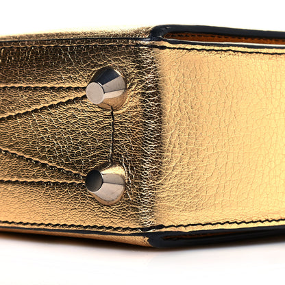 Alexander McQueen Metallic Fine Grain Goatskin Box Shoulder Bag 19 Gold 9 of 9