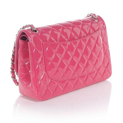 Chanel Patent Jumbo Double Flap Fuchsia 3 of 7