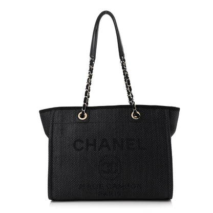 Chanel Mixed Fibers Small Deauville Tote Black 1 of 14