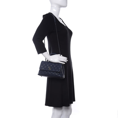 Chanel Caviar Quilted Mini Coco Handle Flap Navy Blue 2 of 12