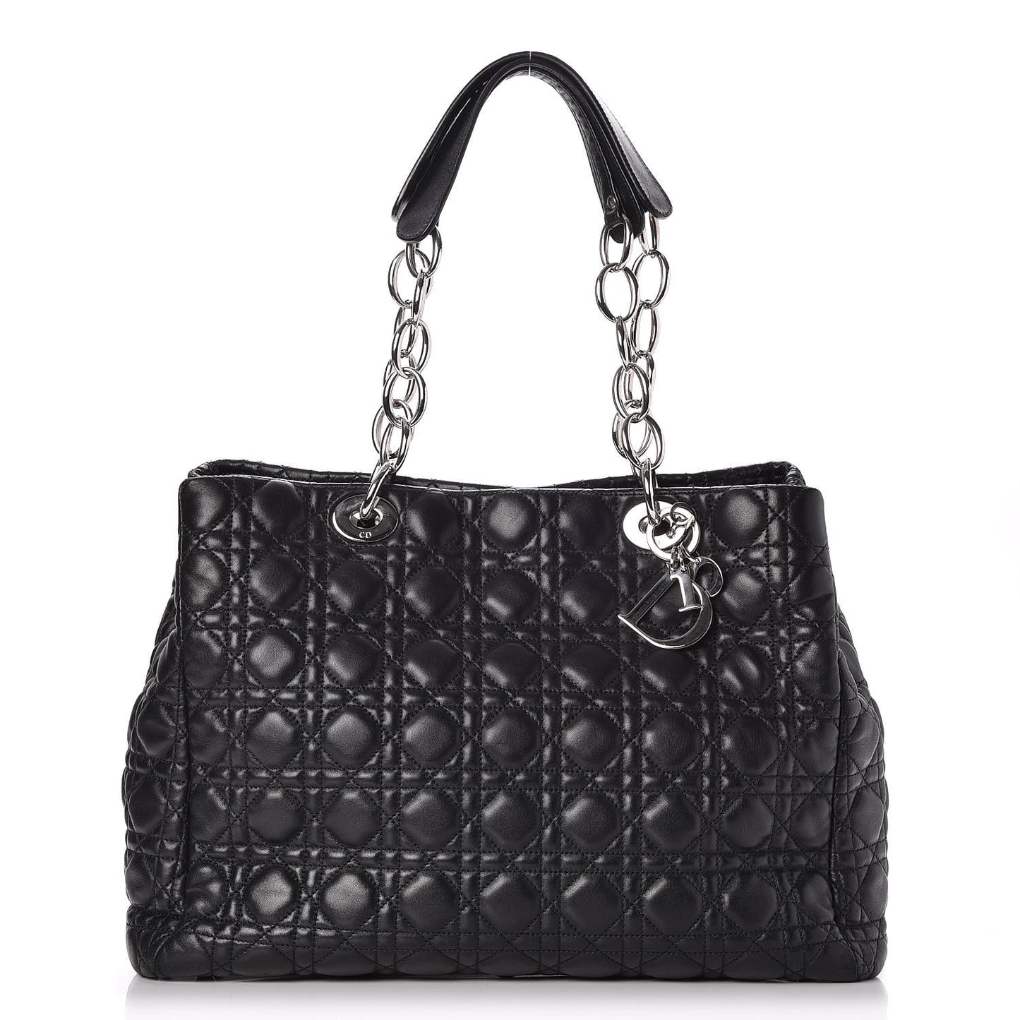 Lambskin Cannage Large Dior Soft Shopping Tote Black