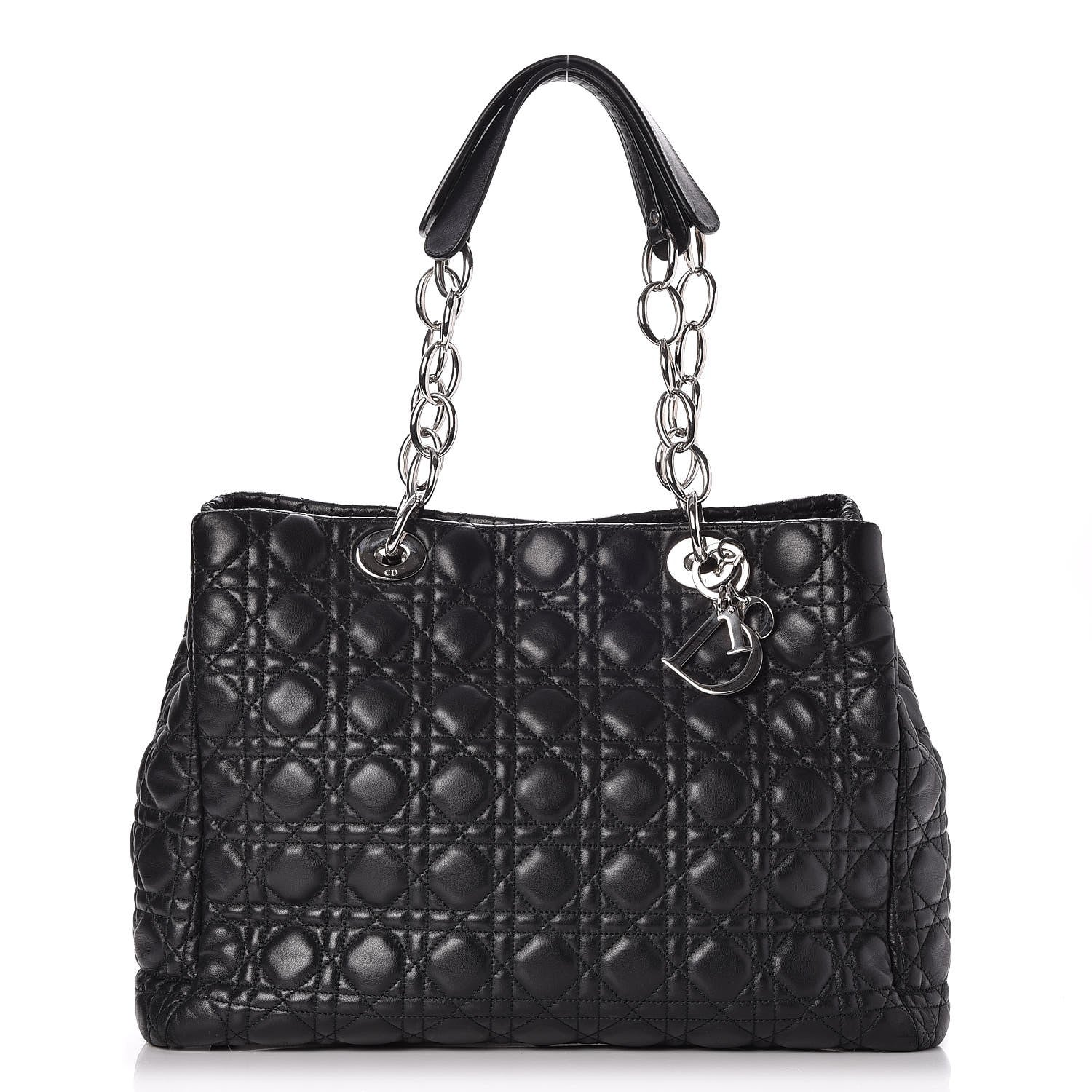Christian Dior Lambskin Cannage Large Dior Soft Shopping Tote Black 1 of 8