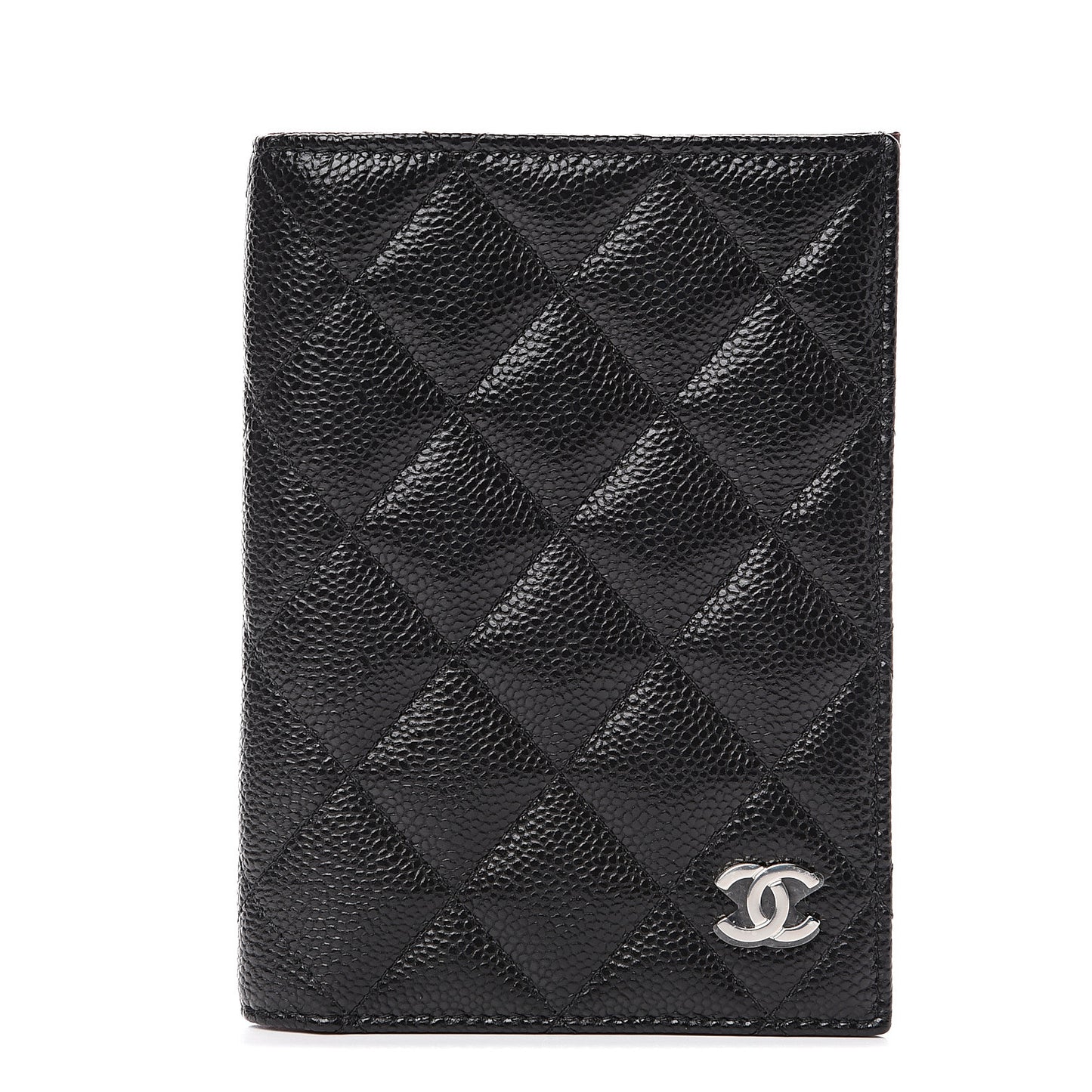 Caviar Quilted Passport Holder Black