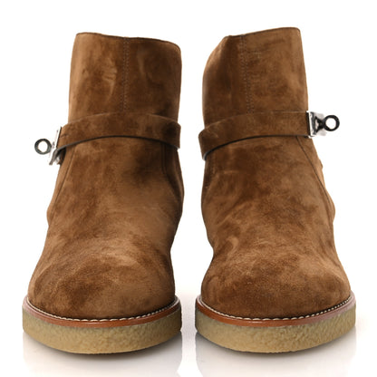 Hermes Velvet Womens Follow Low Boots 39 Brun Fume 3 of 12