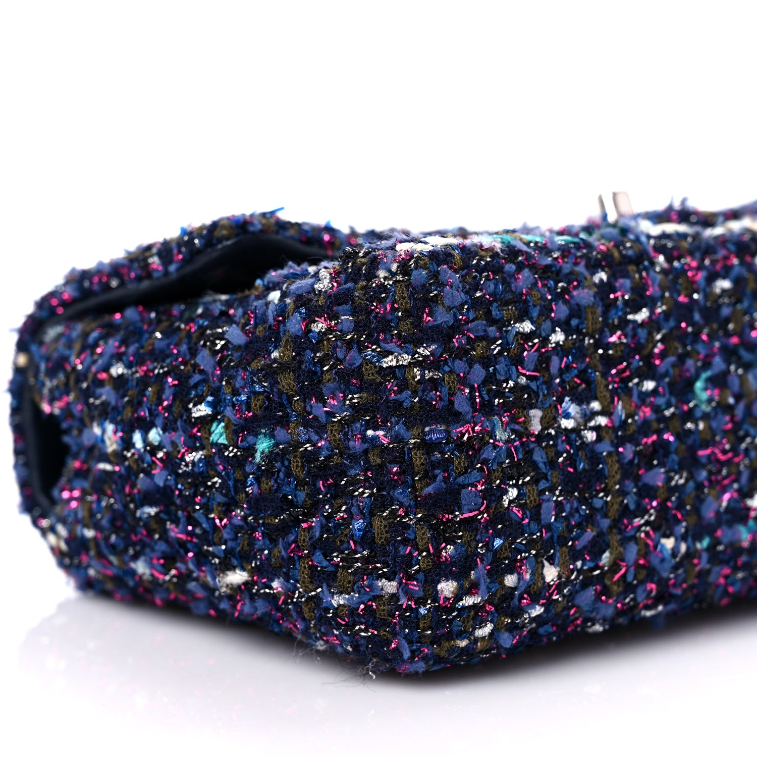 Chanel Tweed Quilted Mini Rectangular Flap Blue Purple Khaki Pink 9 of 11