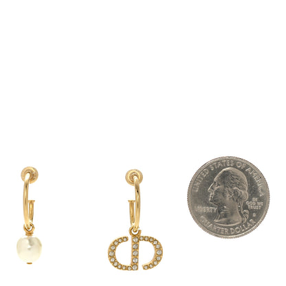 Christian Dior Pearl CD Drop Earrings Gold 2 of 4
