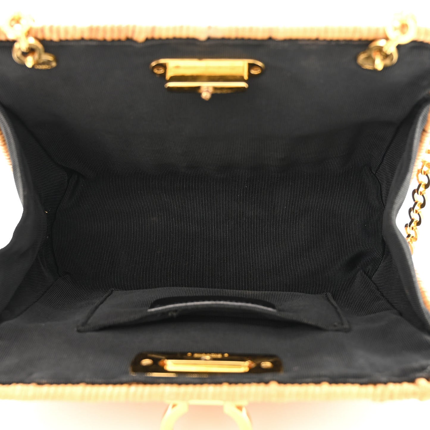 Wicker Gancini Chain Bag Natural
