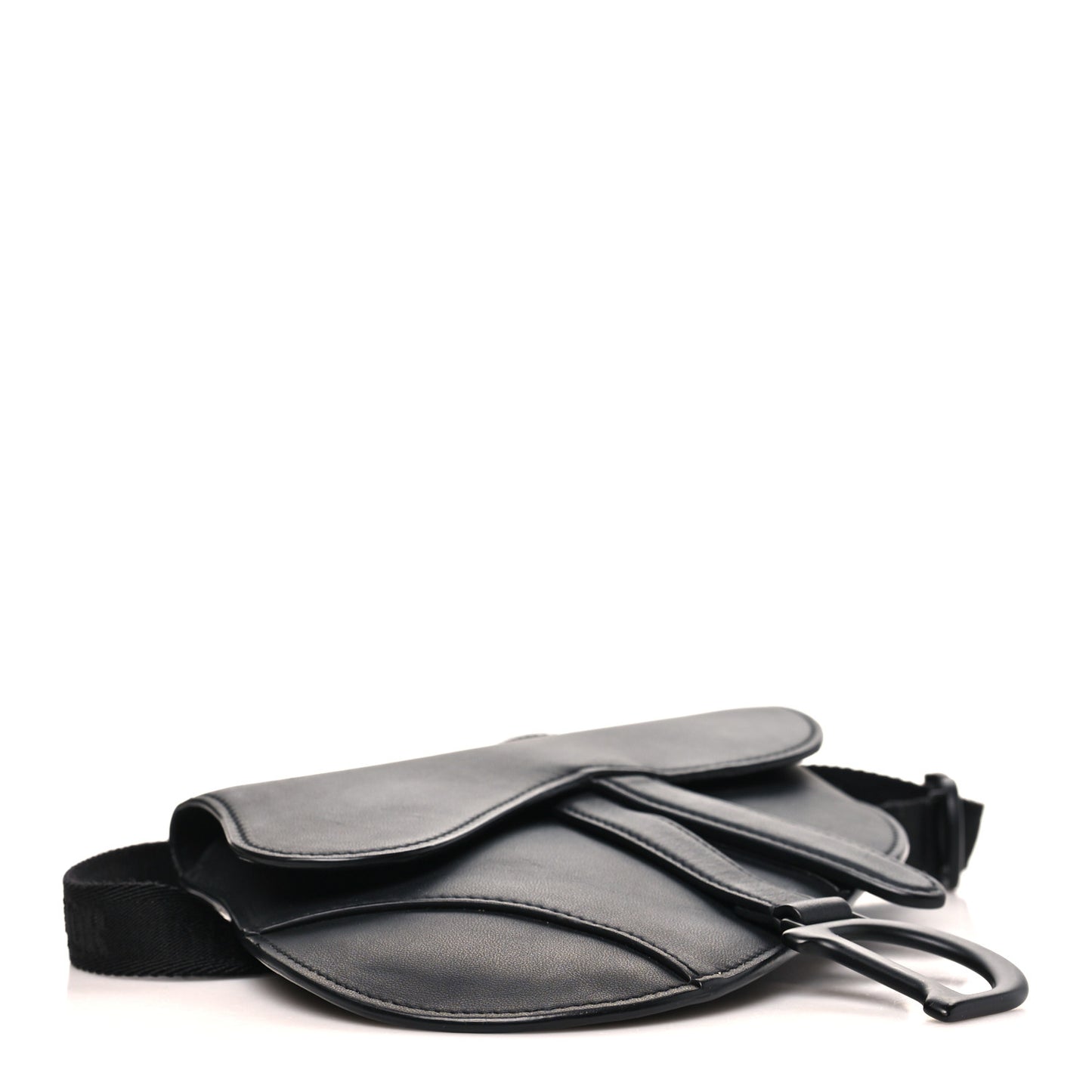 Ultra Matte Calfskin Saddle Belt Bag Black