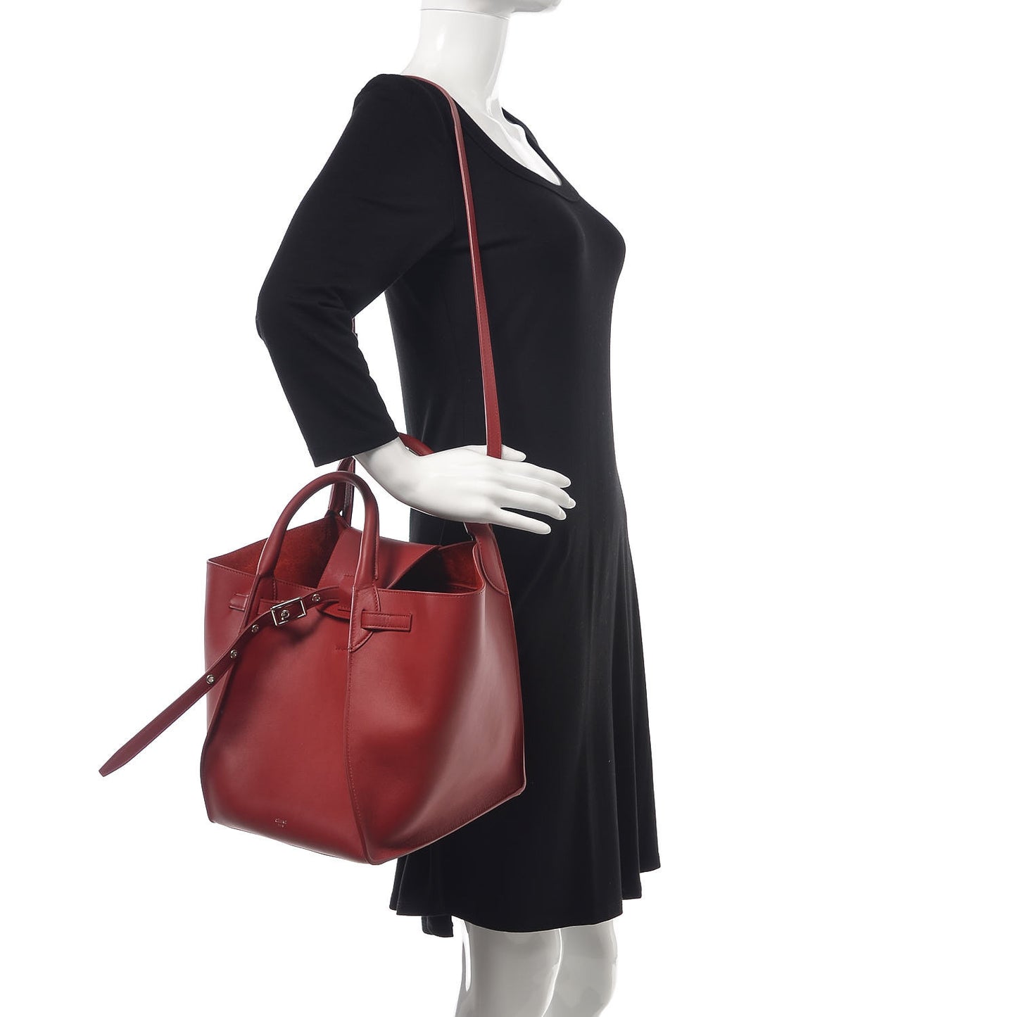 Supple Grained Calfskin Small Big Bag Red