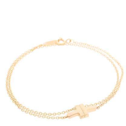 Tiffany 18K Rose Gold T Double Chain Bracelet 1 of 5