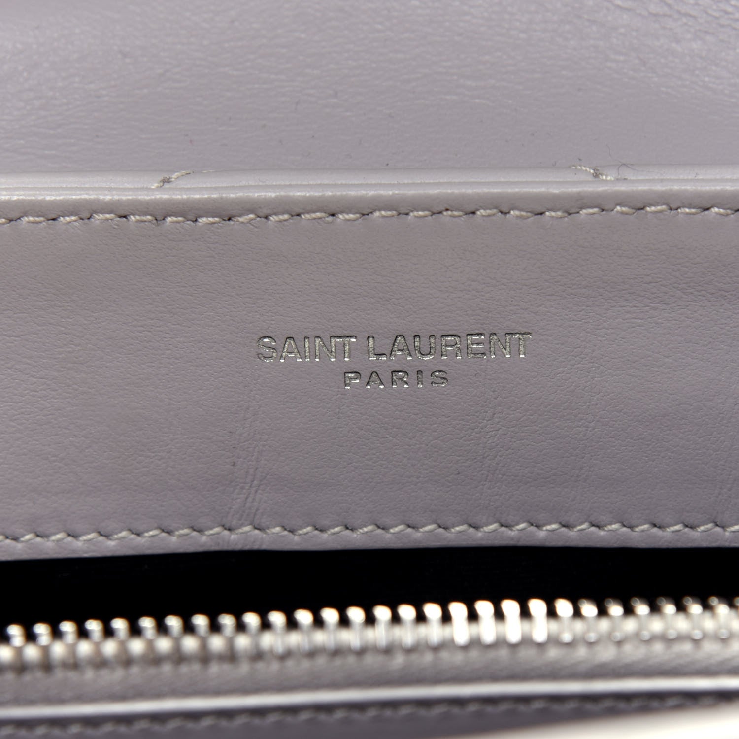 Saint Laurent Calfskin Y Quilted Monogram Small Loulou Chain Satchel Granite 10 of 19