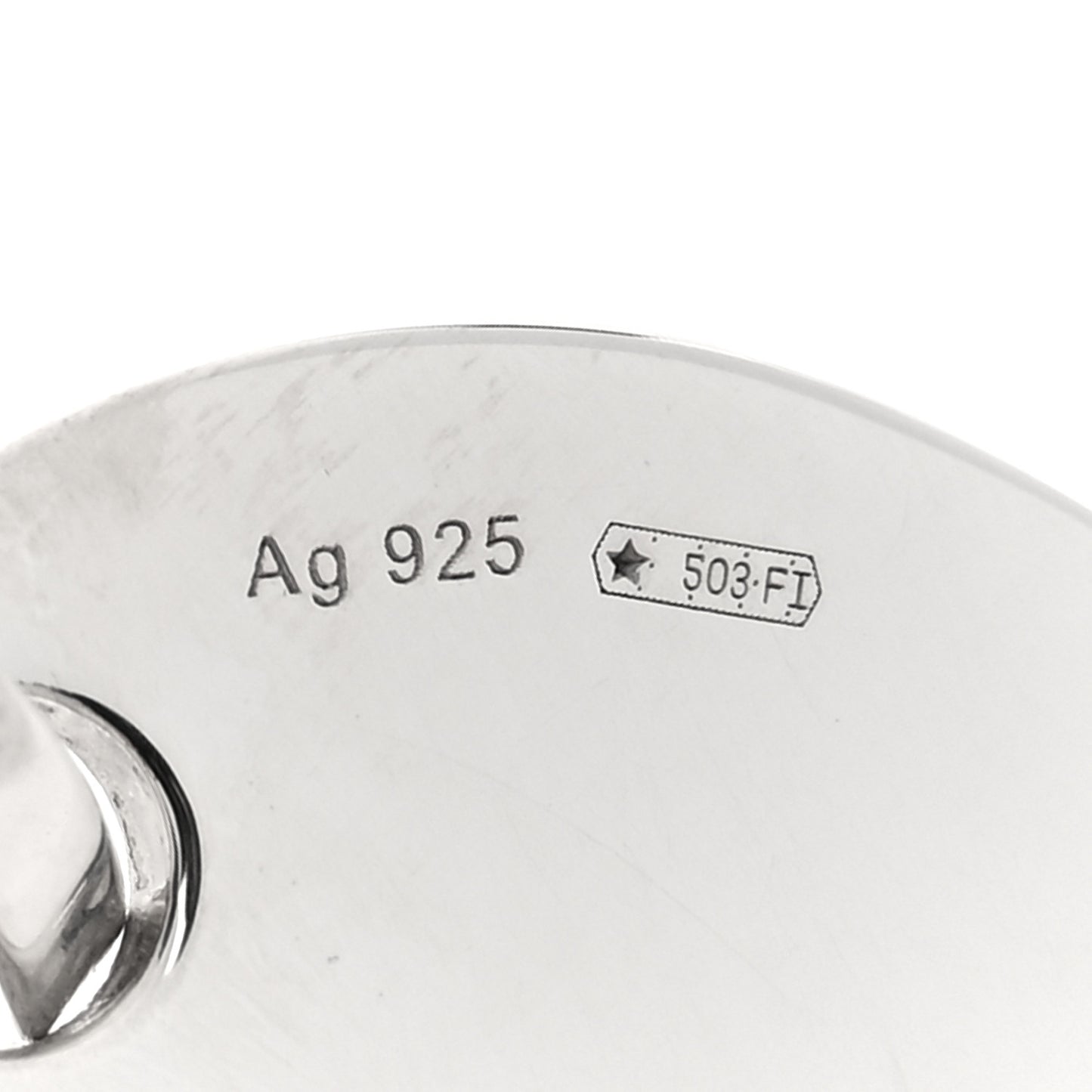 Sterling Silver Trademark Round Drop Earrings