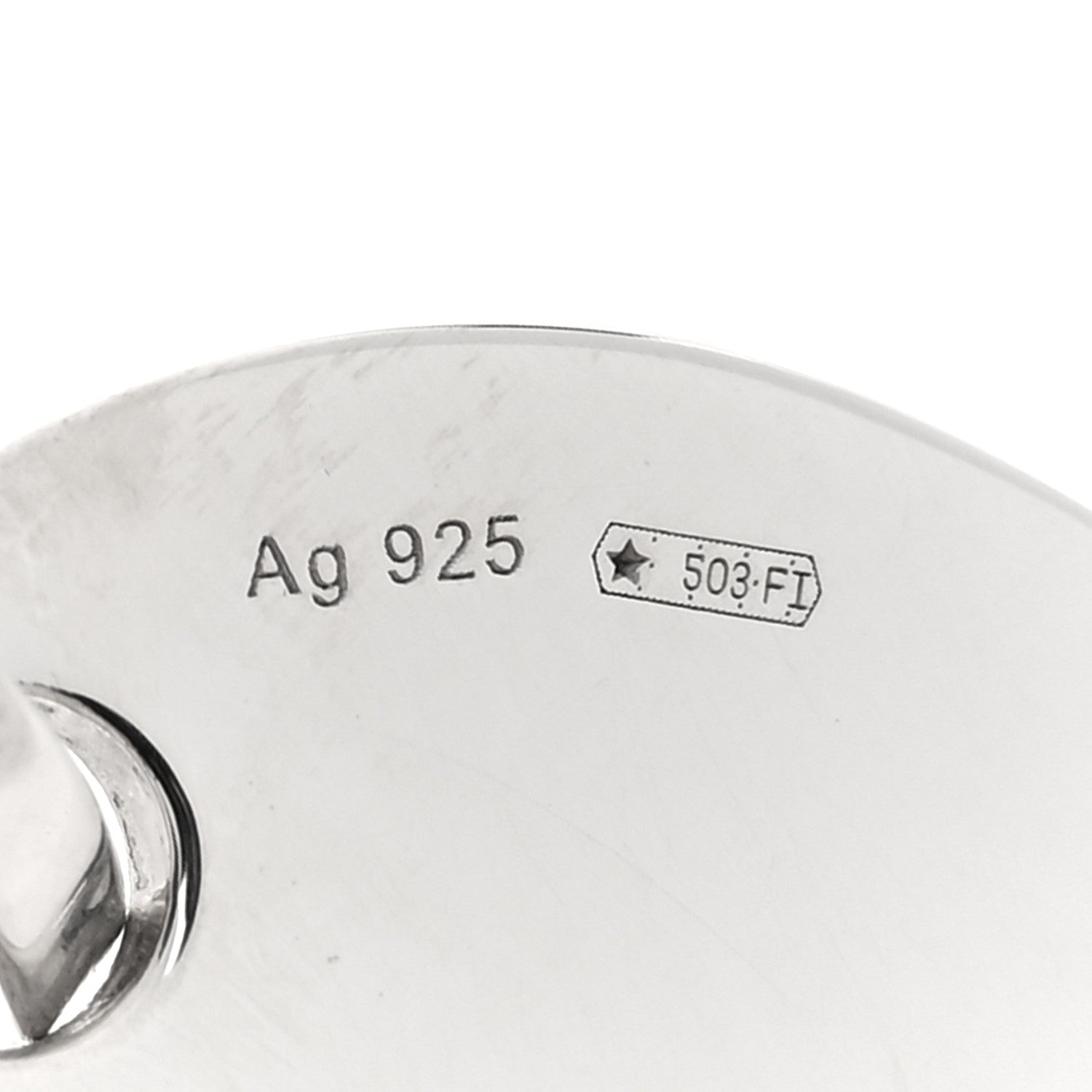 Gucci Sterling Silver Trademark Round Drop Earrings 4 of 5