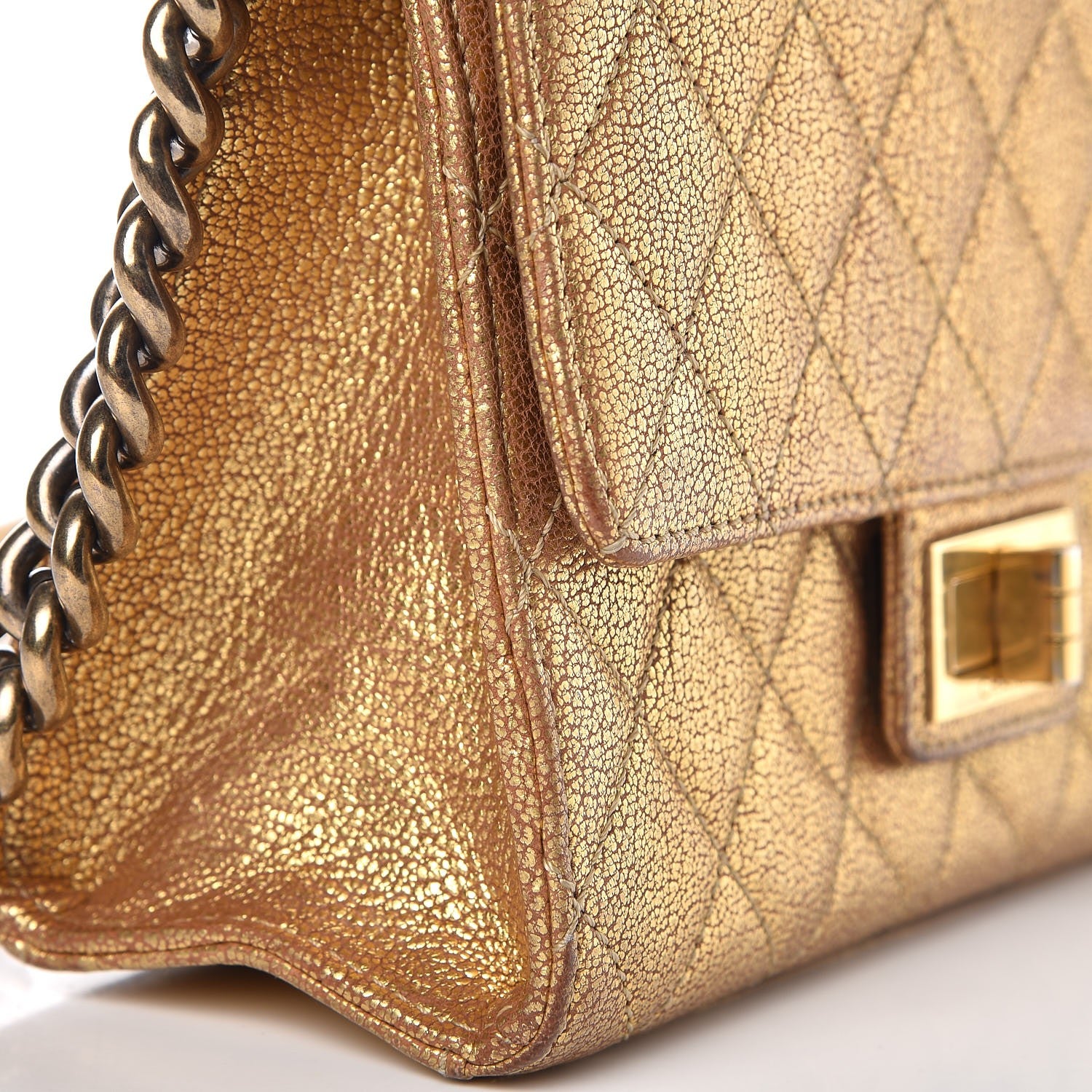 Chanel Metallic Goatskin Quilted Rita Flap Gold 10 of 14
