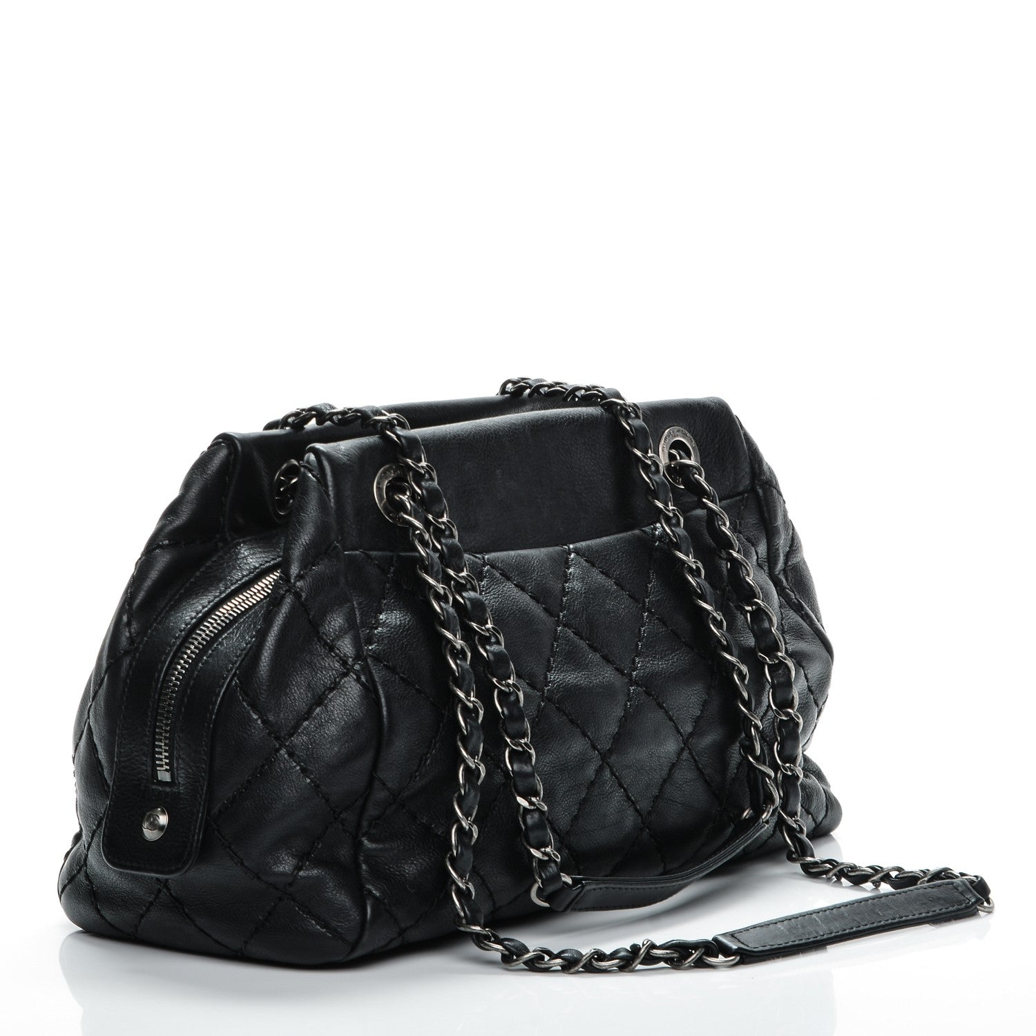 Chanel Calfskin Quilted Small Stitch It Tote Black 3 of 7