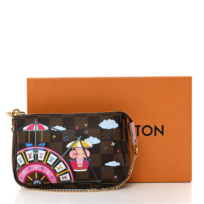 Louis Vuitton Damier Ebene 2020 Christmas Animation Big Wheel Mini Pochette Accessories Rose Ballerine 9 of 9