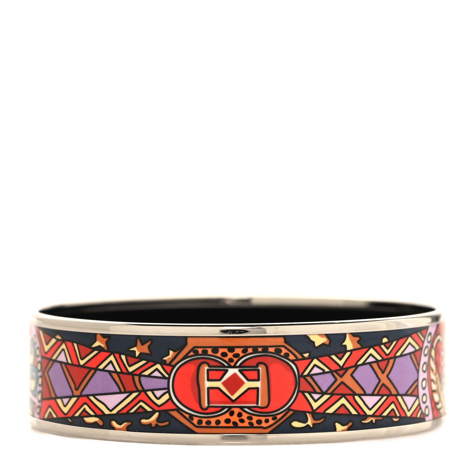 Hermes Enamel Printed Wide Bracelet 70 1 of 5