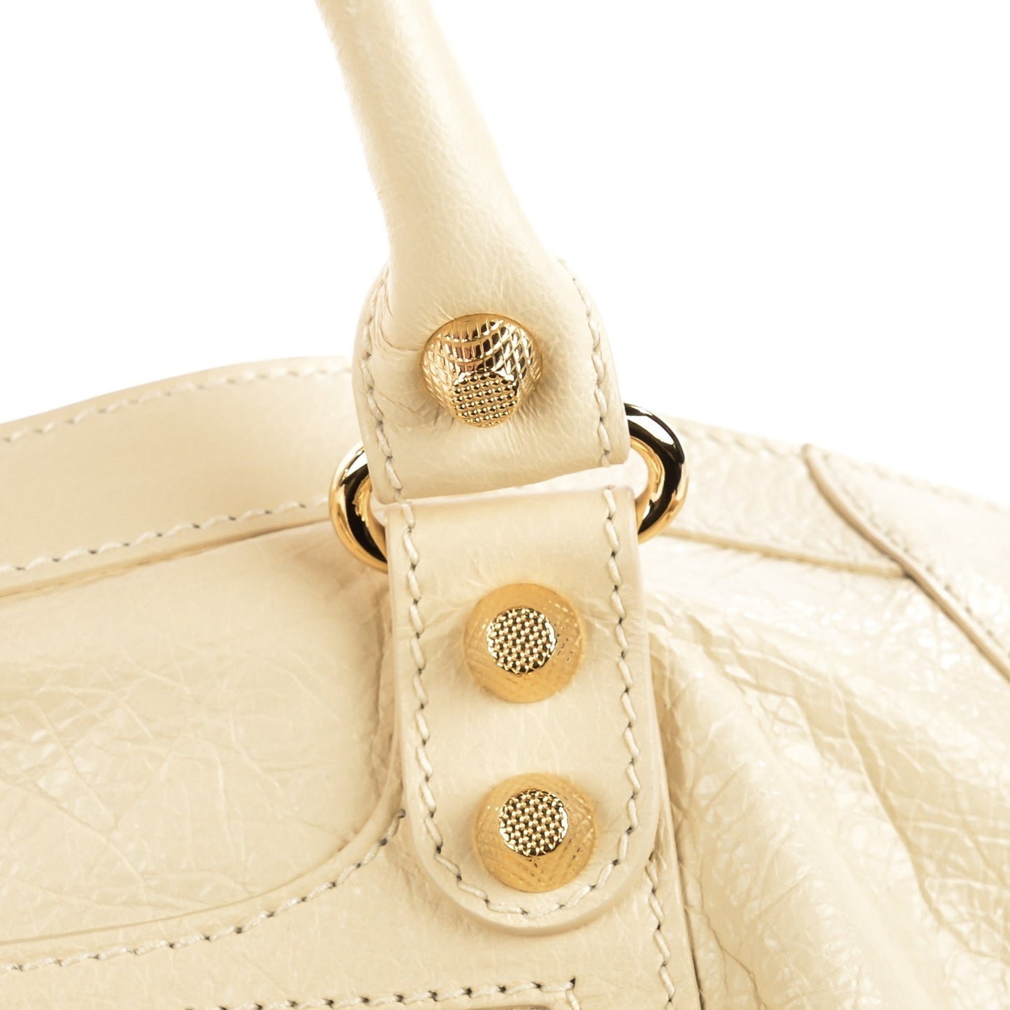Agneau Giant 12 Gold Hardware City Blanc Creme Light Craie