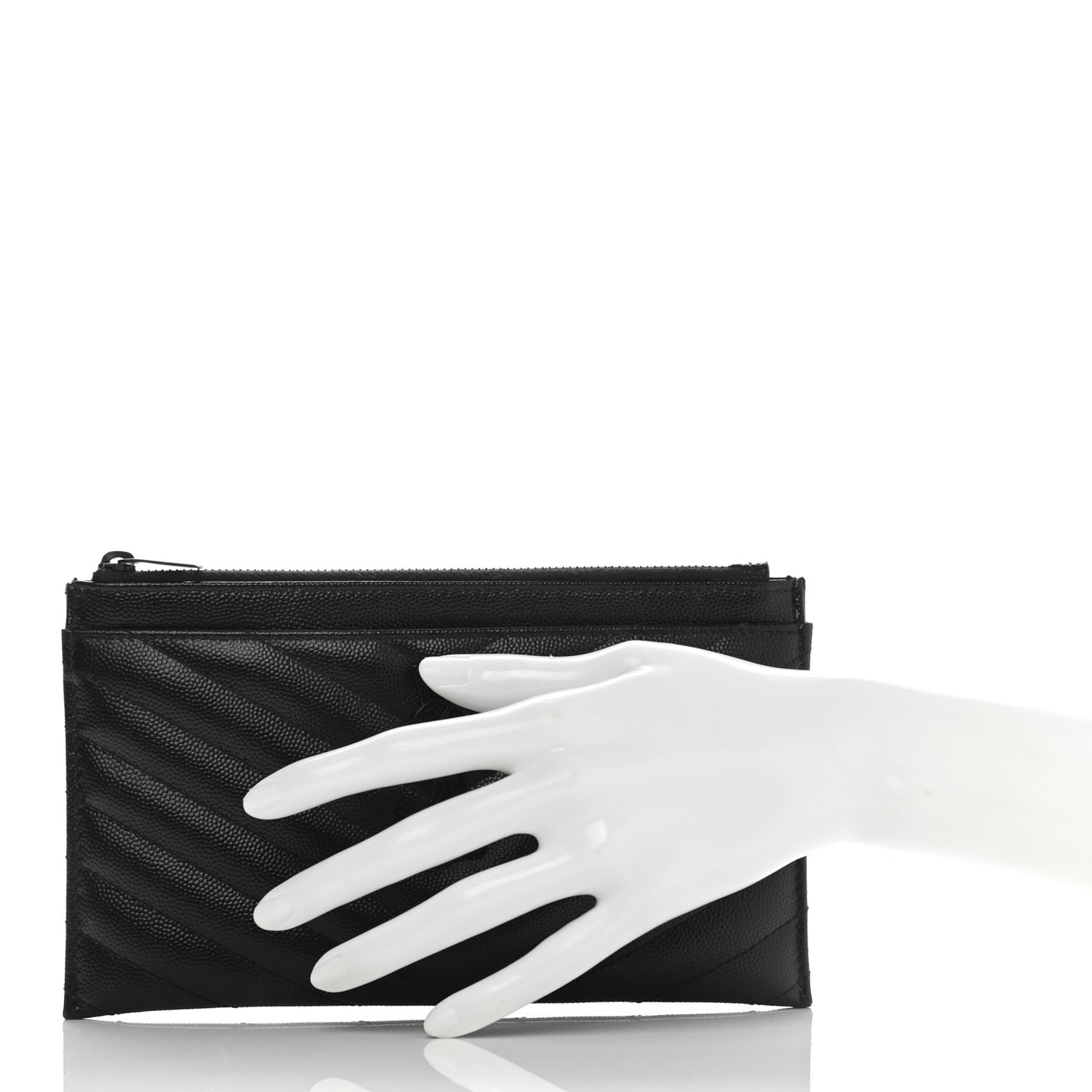 Grain De Poudre Chevron Monogram Bill Pouch Black