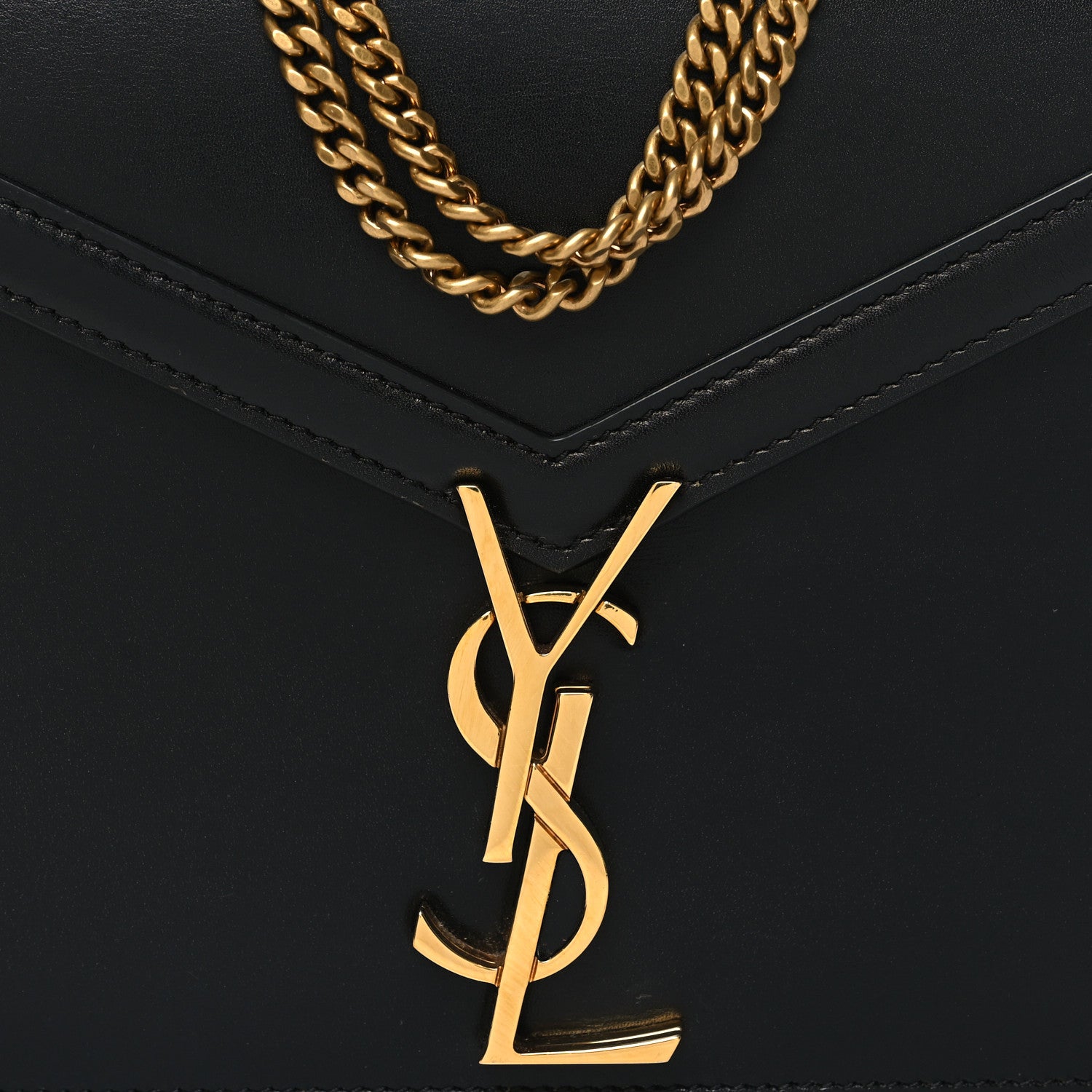 Saint Laurent Smooth Calfskin Monogram Cassandra Clasp Bag Black 10 of 13
