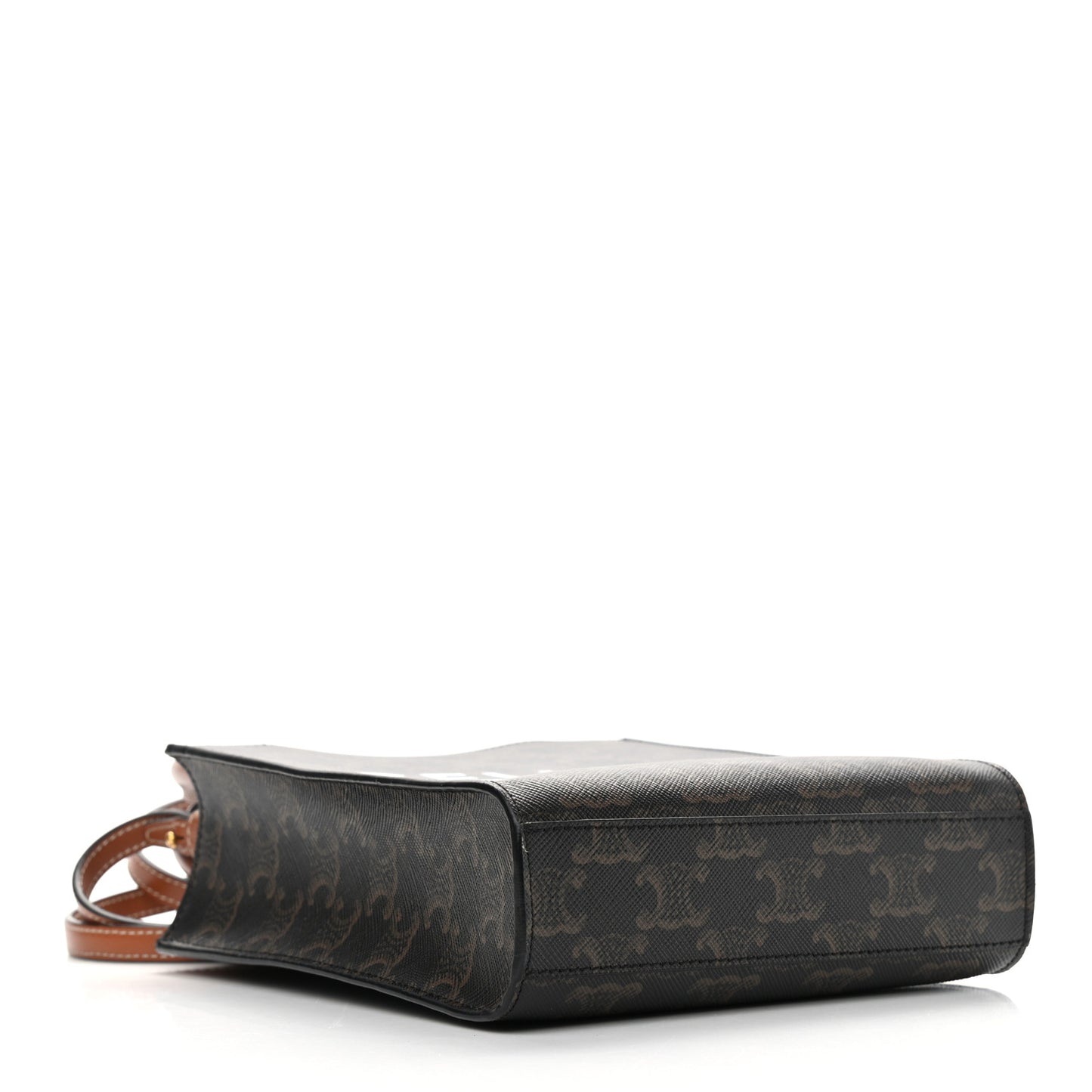 Triomphe Canvas Calfskin Mini Vertical Cabas Tan