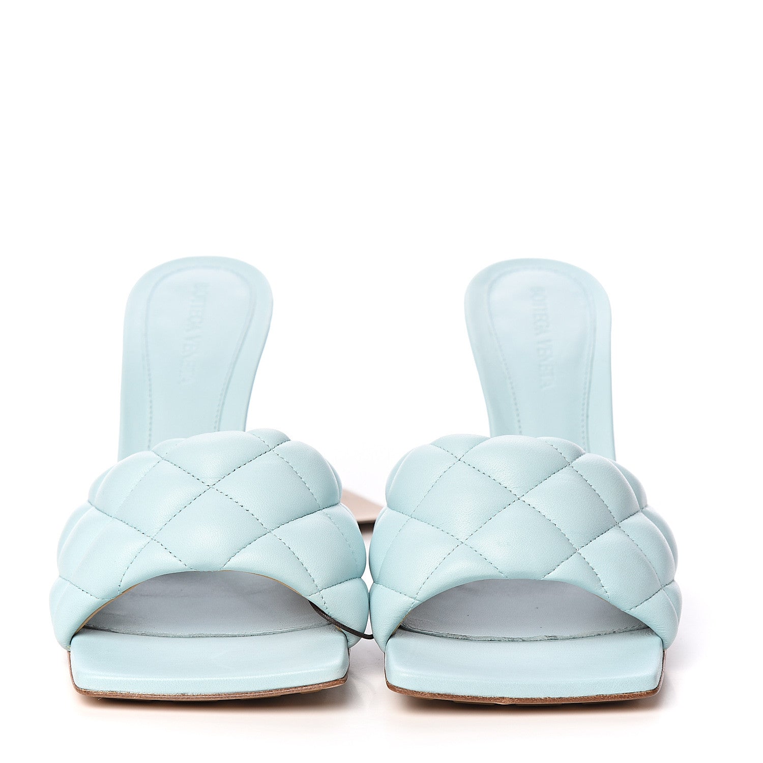 Bottega Veneta Nappa Matelasse Padded Mule Sandals 39 Topazio 2 of 9