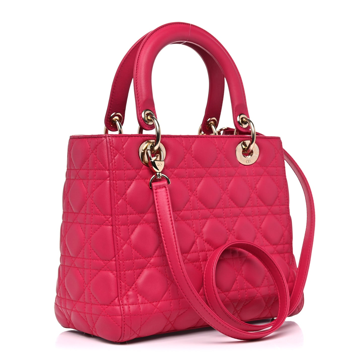Lambskin Cannage Medium Lady Dior Pink