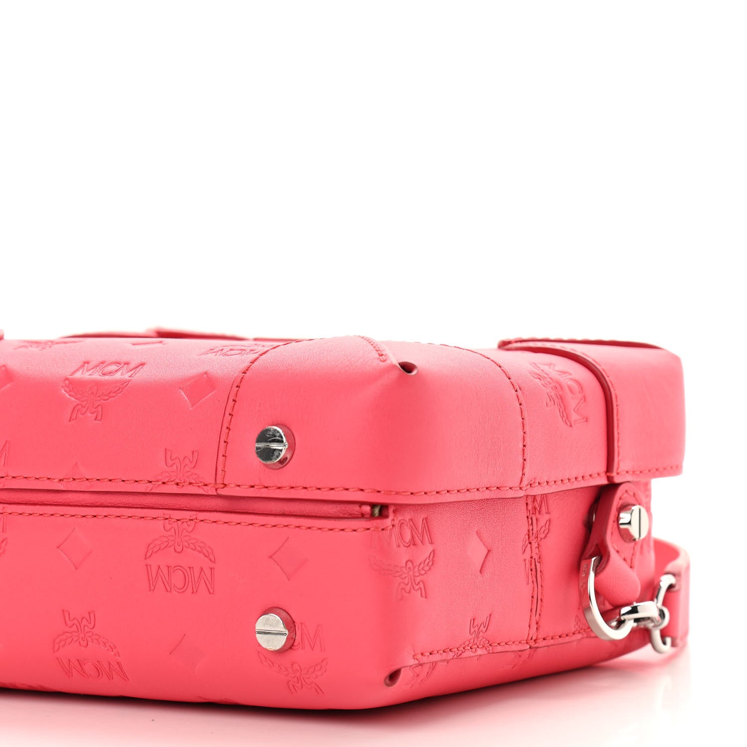 MCM Calfskin Ottomar Monogram Small Berlin Crossbody Sugar Pink 9 of 9