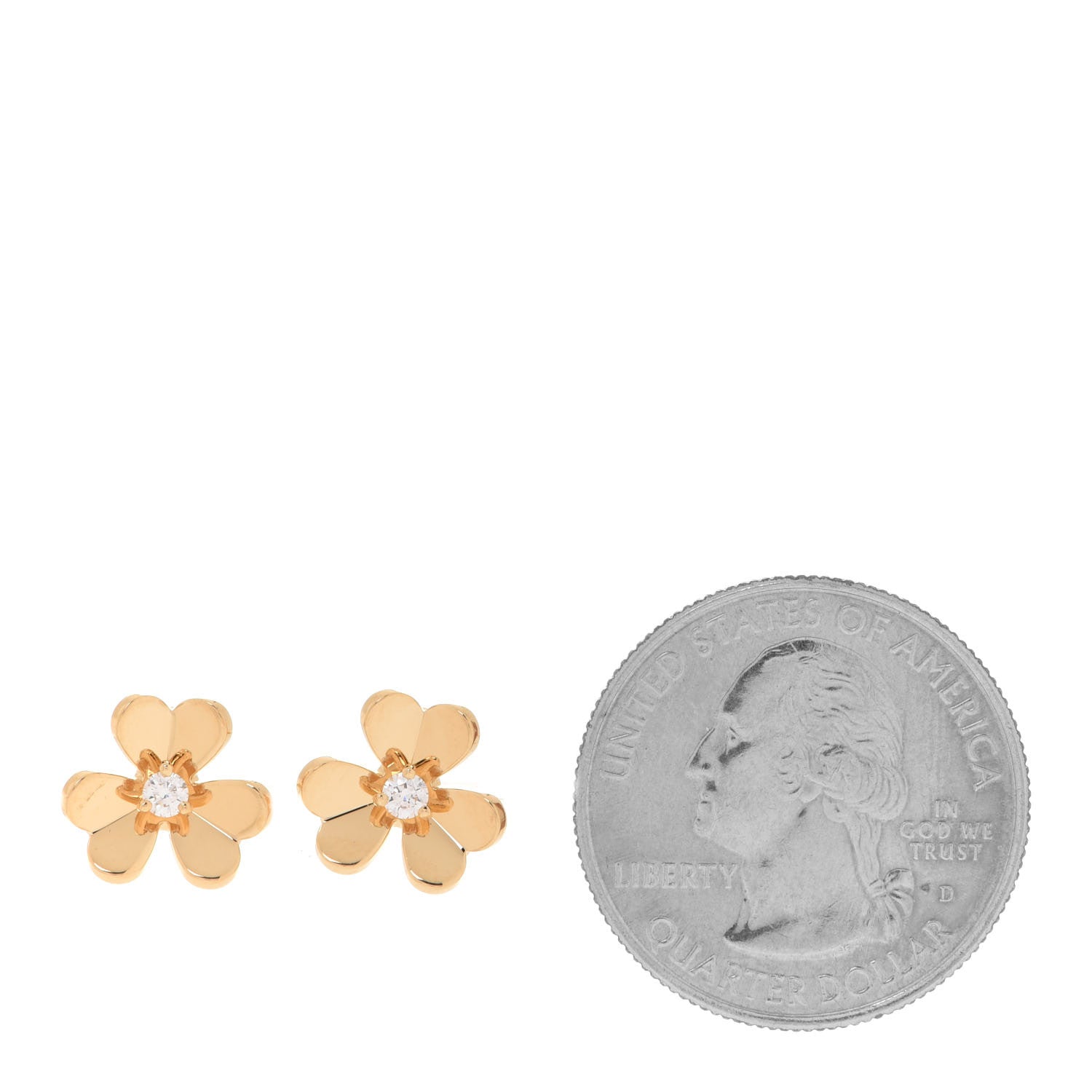 Van Cleef & Arpels 18K Yellow Gold Diamond Mini Frivole Earrings 2 of 6