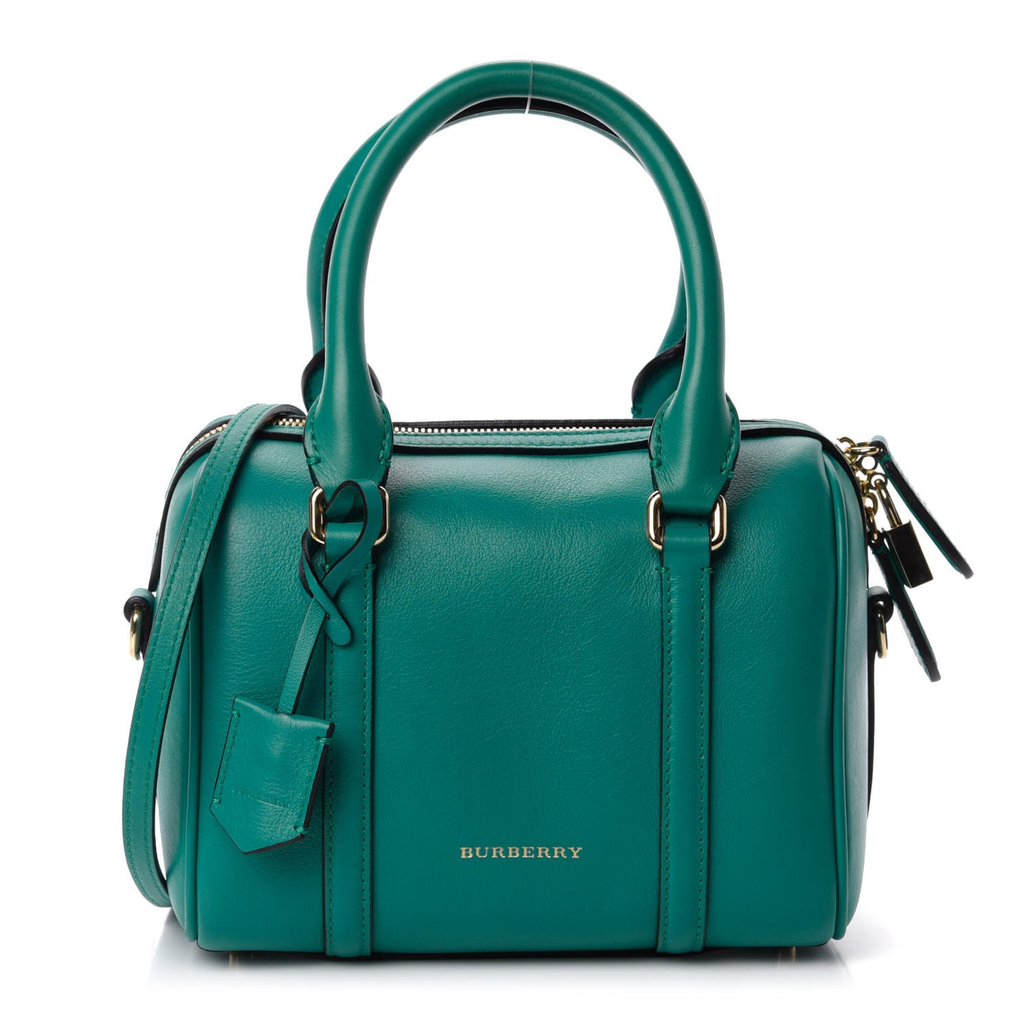 Soft Calfskin Small Alchester Bowling Bag Aqua Green