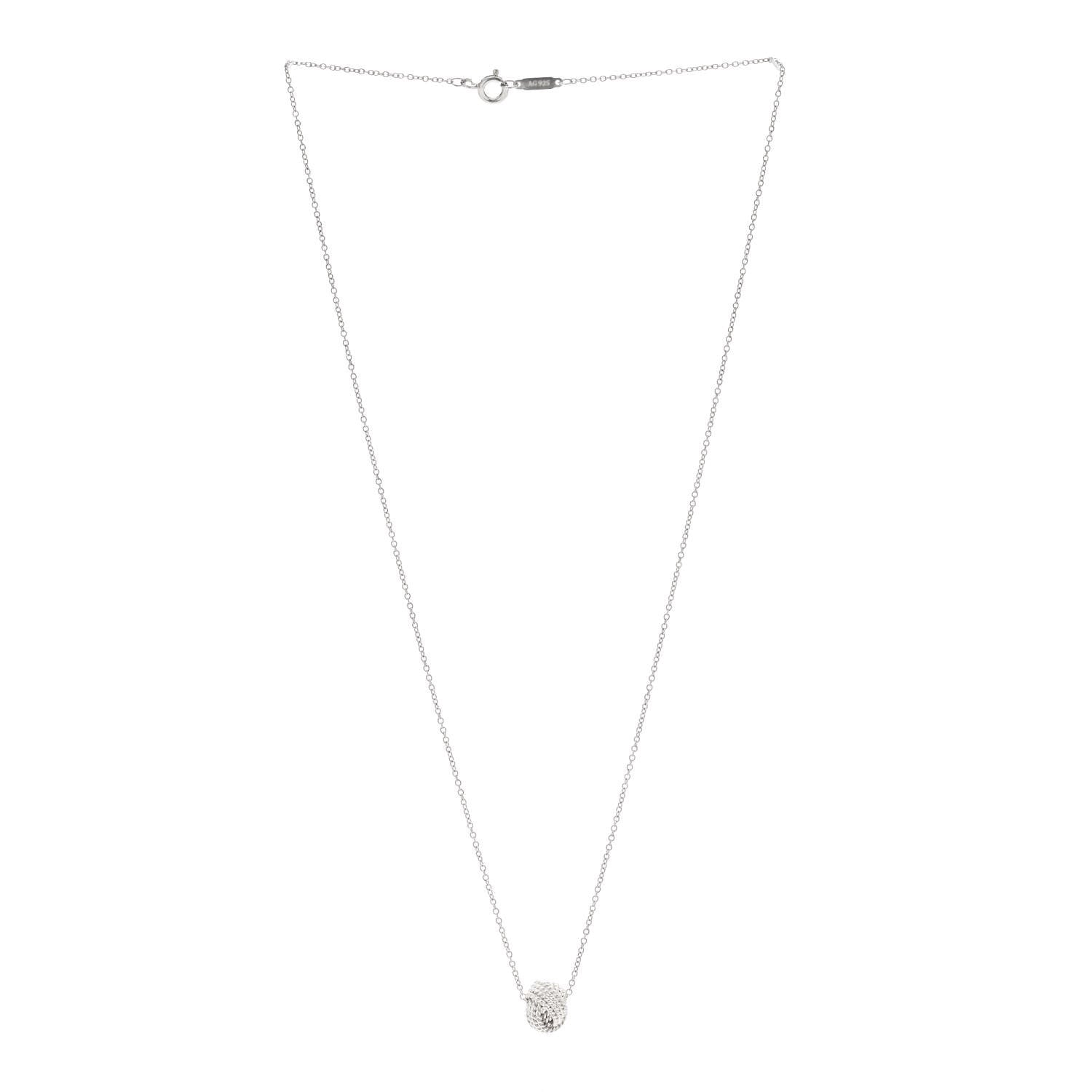 Tiffany Sterling Silver Twist Knot Pendant Necklace 3 of 5