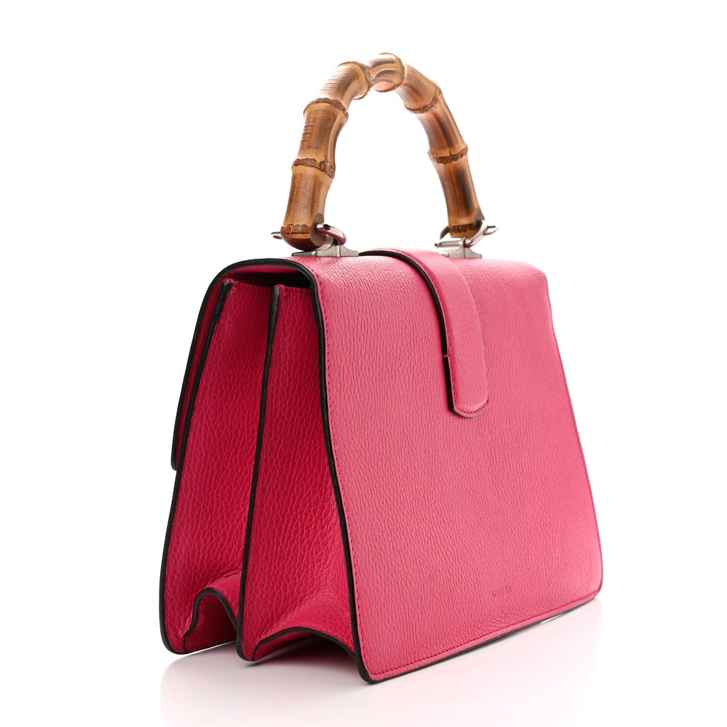 Dollar Calfskin Crystal Web Medium Dionysus Bamboo Top Handle Bag Box Pink Black Diamond