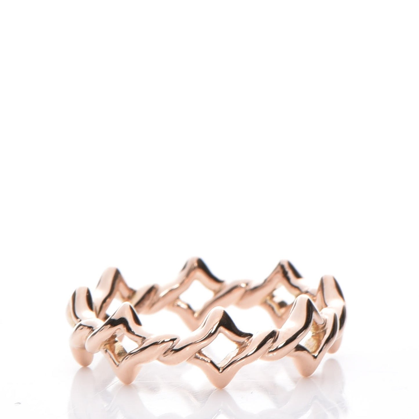 18K Rose Gold 6mm Quatrefoil Stack Ring 54 7