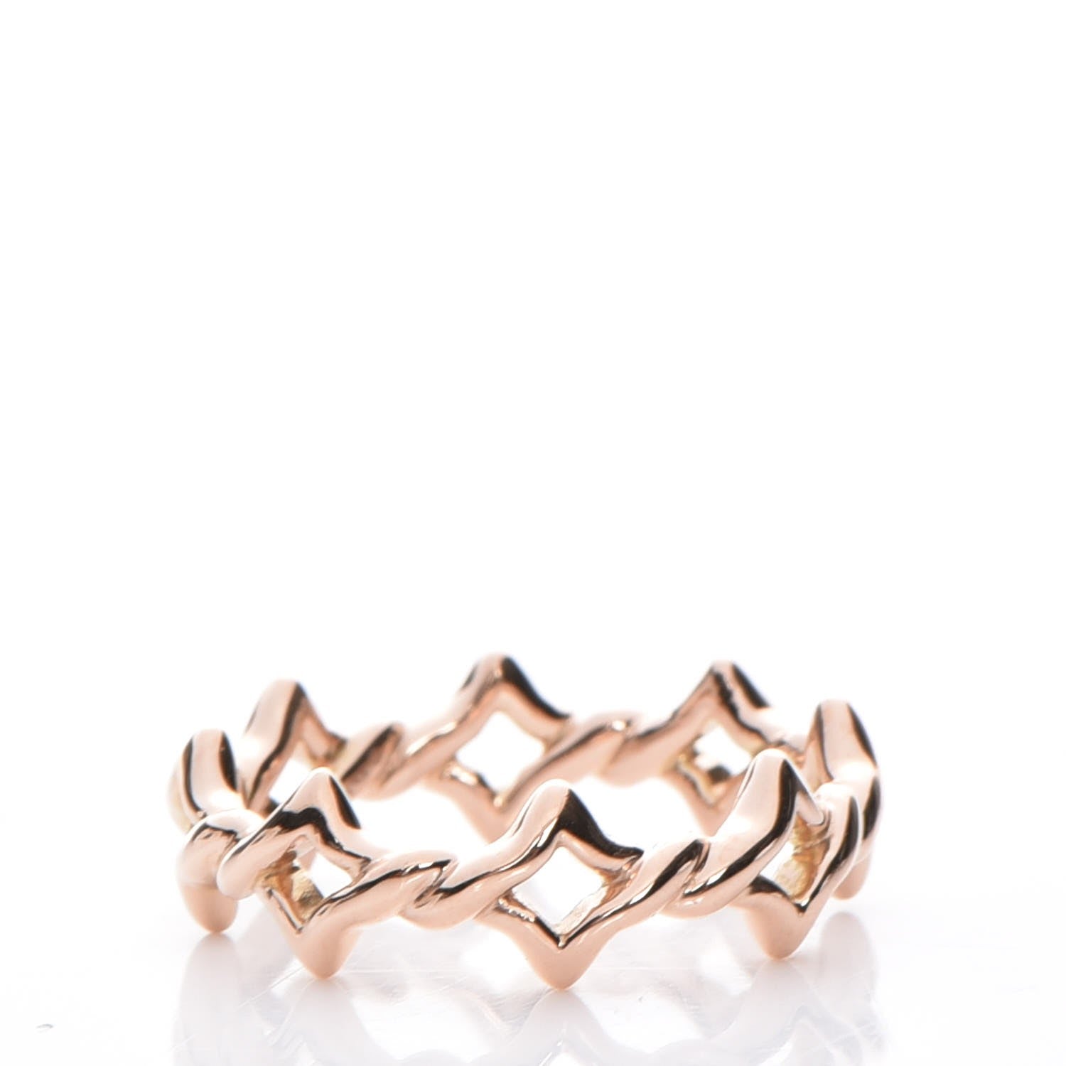 David Yurman 18K Rose Gold 6mm Quatrefoil Stack Ring 54 7 3 of 5
