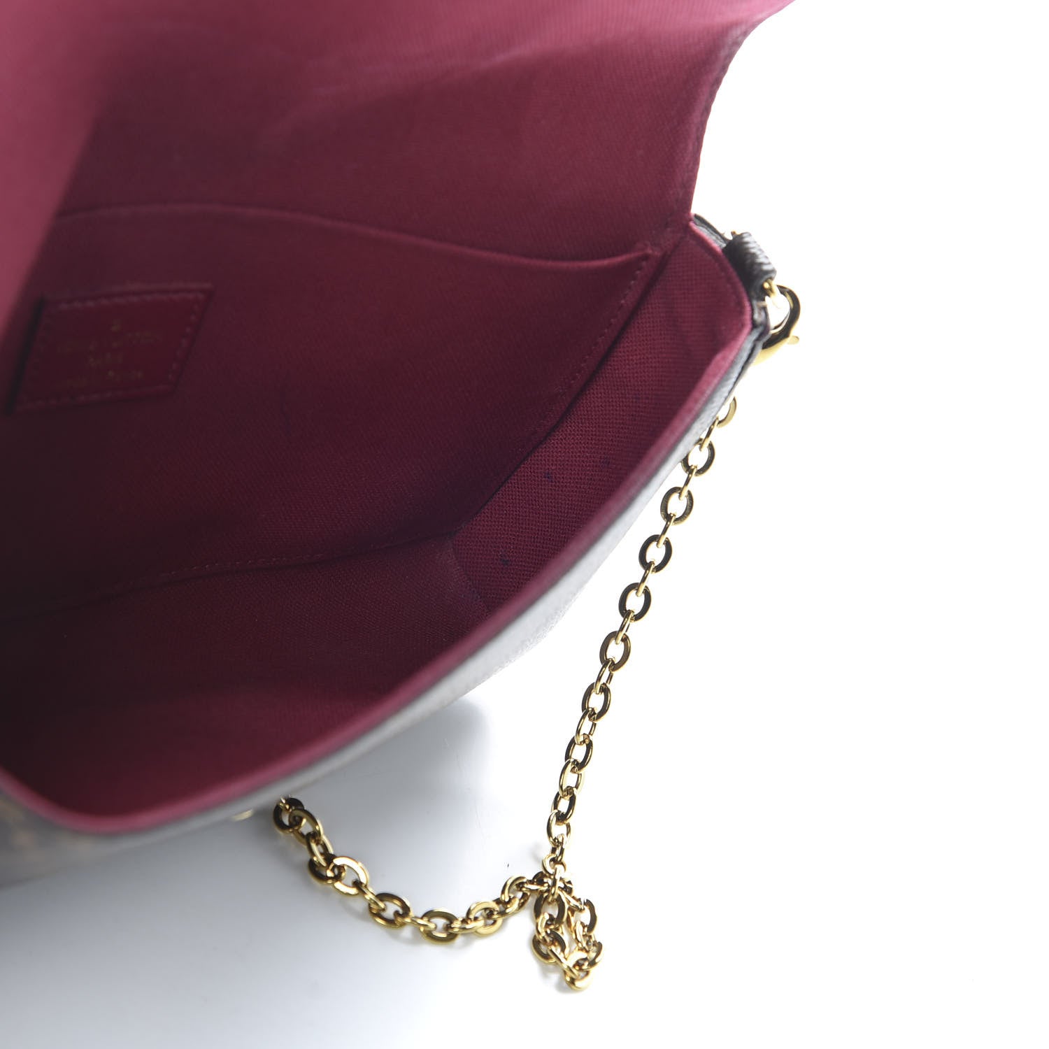 Louis Vuitton Monogram Pochette Felicie Chain Wallet Fuchsia 5 of 11