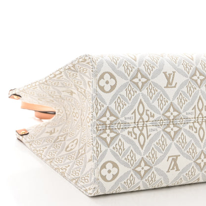 Louis Vuitton Jacquard Since 1854 Onthego MM Creme 8 of 9