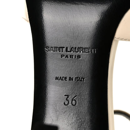 Saint Laurent Patent Anja 85 Ankle Strap Pointed Pumps 36 Coquille 7 of 8