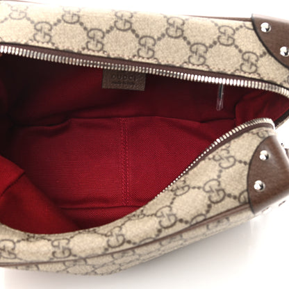 Gucci GG Supreme Monogram Textured Calfskin Square Messenger Bag Beige Ebony New Acero 5 of 11
